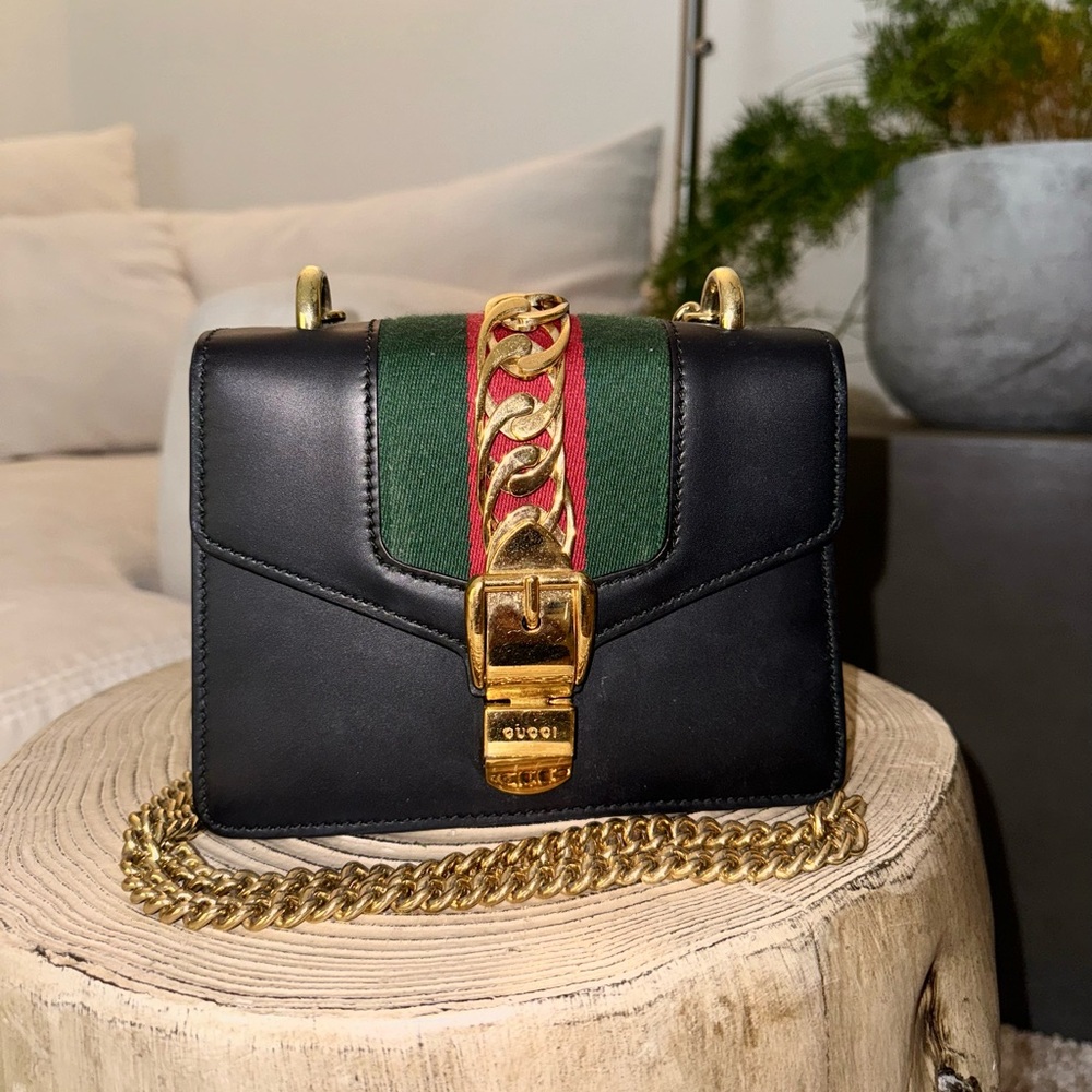 Gucci Sylvie Leather Mini Chain Bag